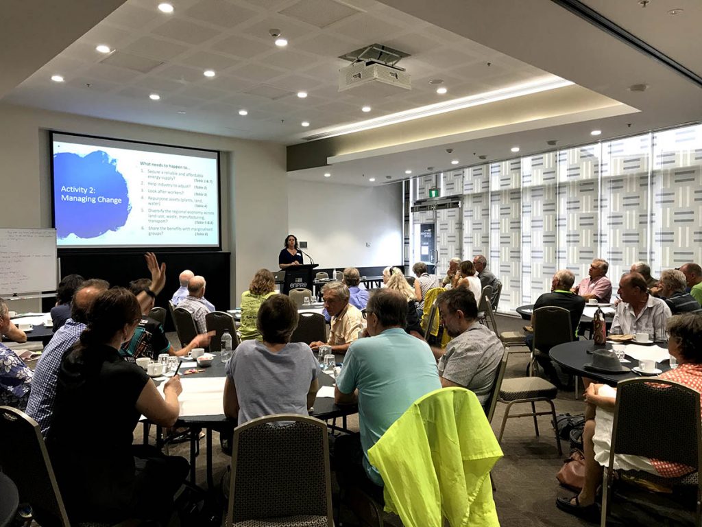 Dr Amanda Cahill speaks at the Queensland Government Energy Transition Roadshow